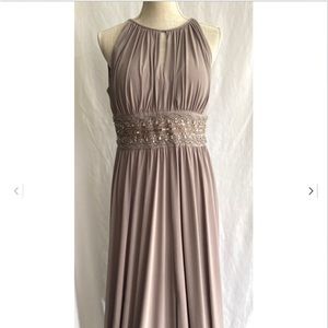 Elegant taupe cocktail dress, knee length,     size 8P